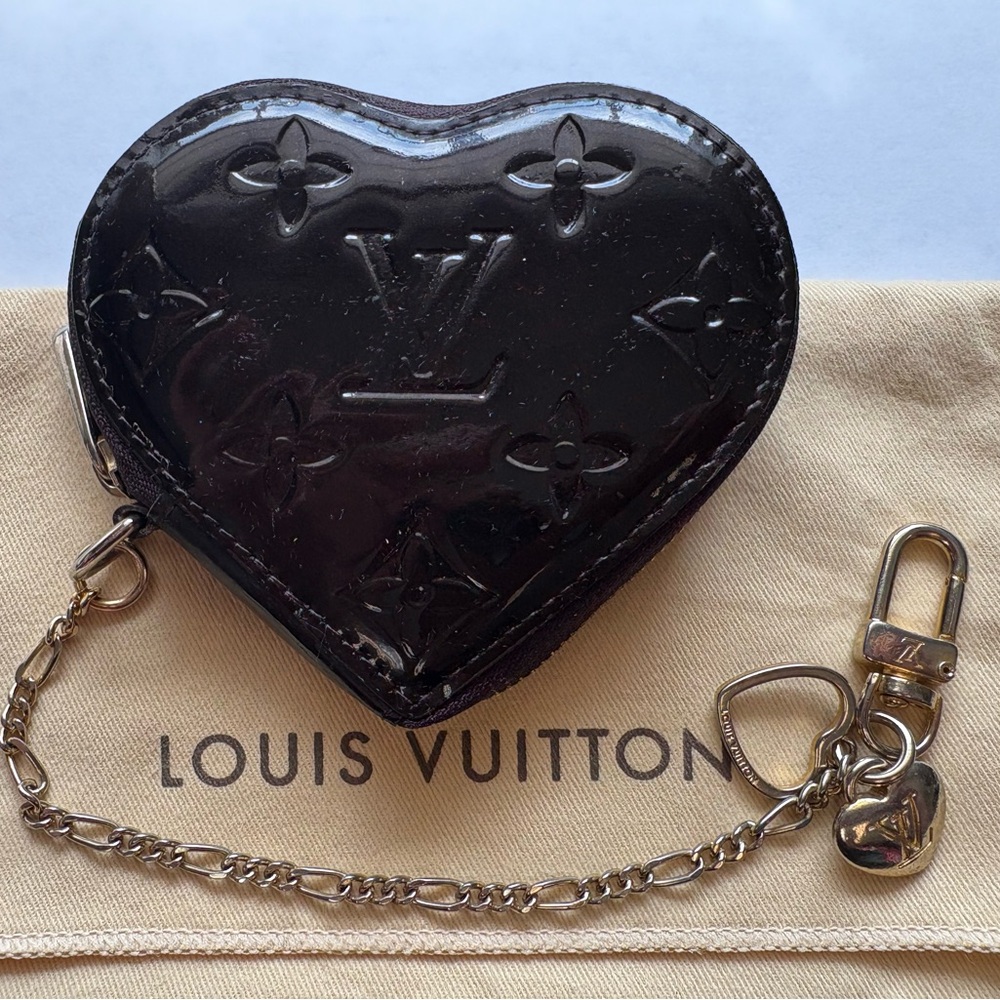 Louis Vuitton Dark Purple Black Heart Coin Pouch